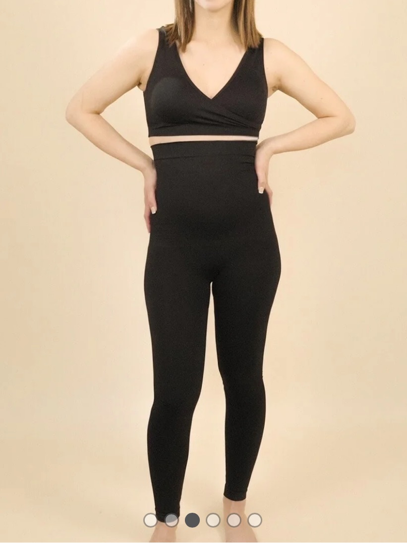 Sweet Birth High-Waist Compression Black Postpartum Recovery Leggings Small